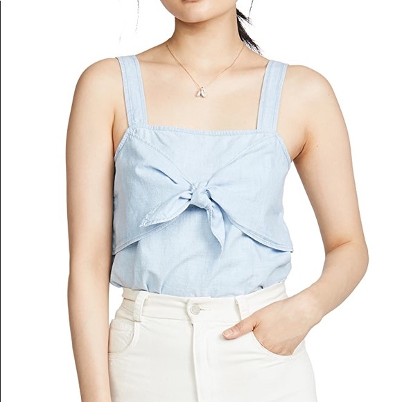 Madewell Sz 12 Denim Tie-Front Cami Top tank - Picture 2 of 13